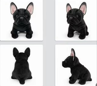 Peluche Bulldog Francés realista Color Negro NUEVO