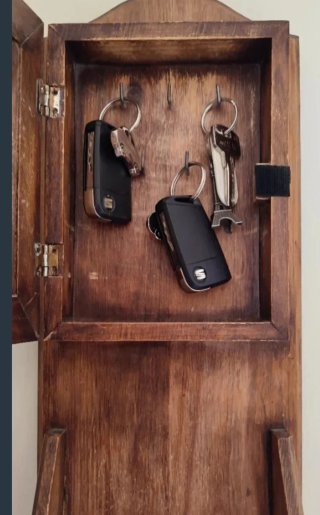 Porta llaves madera con cuadro