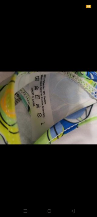 Bikini vintage floral azul y verde, L