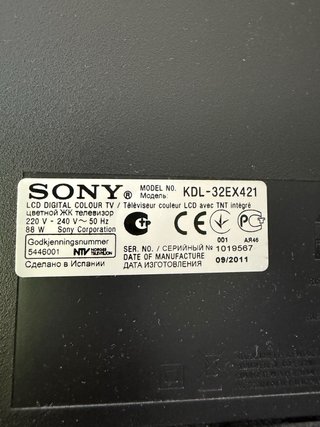 TV Sony Bravia 32 HDMI USB KDL-32EX421