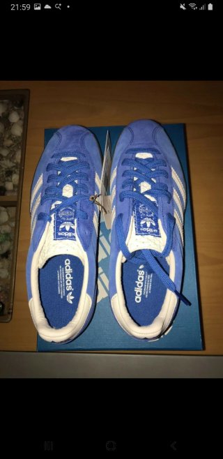 Zapatillas Adidas Gazelle Azul y Blanco