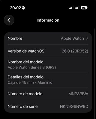 Apple Watch Serie 8 Negro