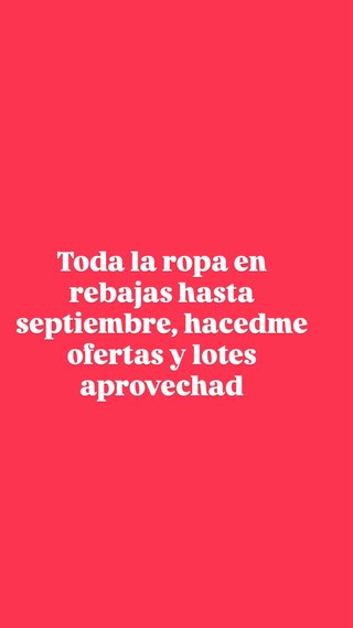 Ropa en rebajas Diferentes marcas y tallas