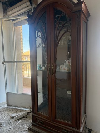 Vitrina Clásica Vintage Madera y Cristal