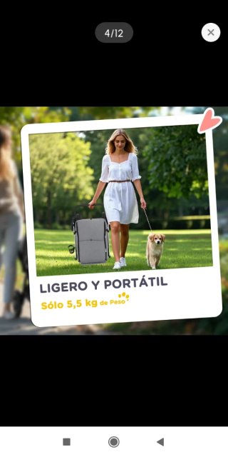 Coche paseo carro para perro/gato hasta 10kg