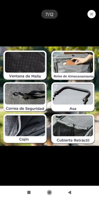 Coche paseo carro para perro/gato hasta 10kg