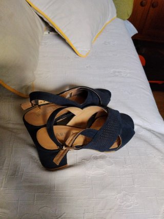 Zapatos de tacón azul 7cm