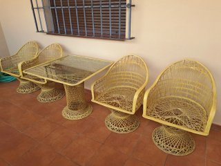 Conjunto jardín ratan natural