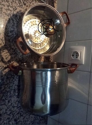 Olla vaporera de acero inoxidable sin tapa