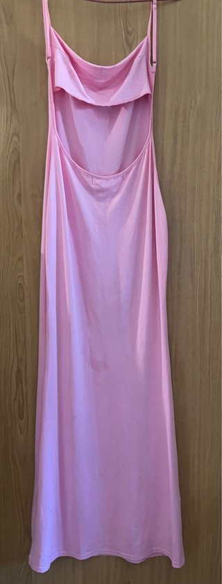 Vestido largo rosa tirantes