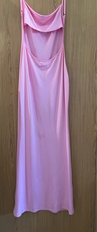 Vestido largo rosa tirantes