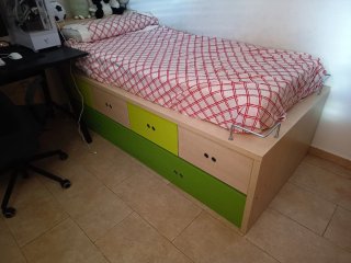 Cama nido + cómoda + cajonera mesita