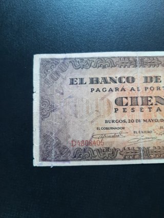 BILLETE DE 100 PESETAS DE 1938