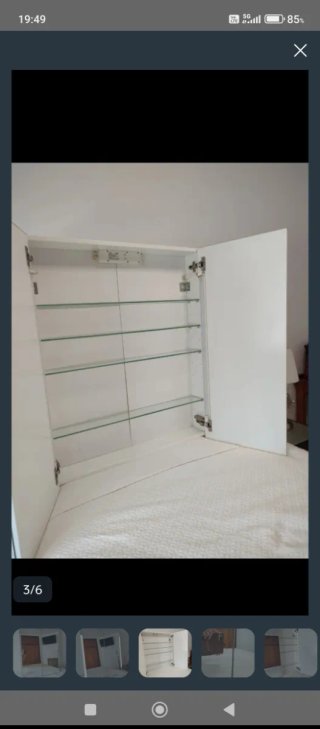 Armario de baño colgante madera y cristal