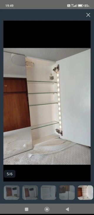 Armario de baño colgante madera y cristal