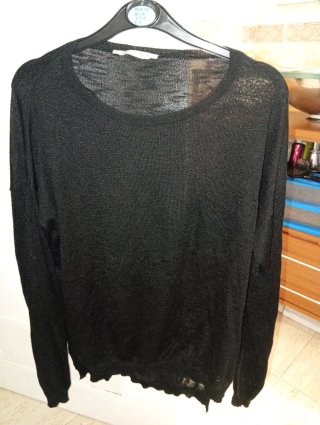 Camiseta negra manga larga talla M