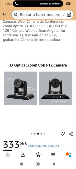 Cámara PTZ Tenveo Zoom Óptico
