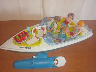 Playmobil-Embarcacion con motor vacaciones lancha.
