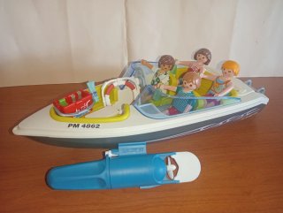 Playmobil-Embarcacion con motor vacaciones lancha.
