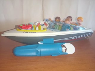 Playmobil-Embarcacion con motor vacaciones lancha.