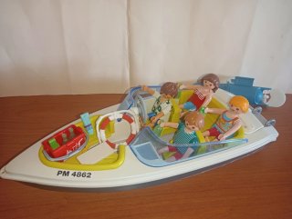 Playmobil-Embarcacion con motor vacaciones lancha.