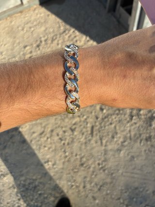 Pulsera Plata de Ley 925 Eslabón Cubano Iced Out