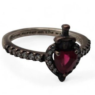 ANILLO PANDORA REINA MALVADA TALLA 18 PIEDRA ROJA