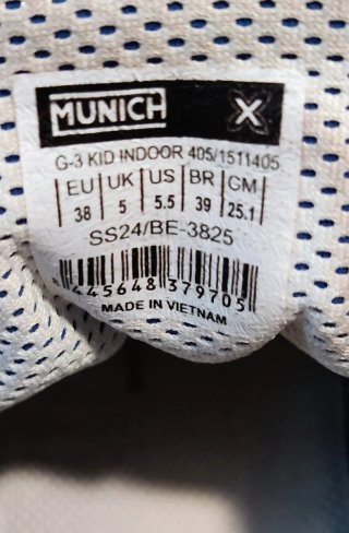 Zapatillas Fútbol Sala Munich Blancas y Rojas