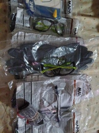 Guantes de trabajo cuero y goma y tela