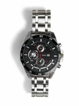 Reloj Geneva Negro y Plateado tal i como se ve=