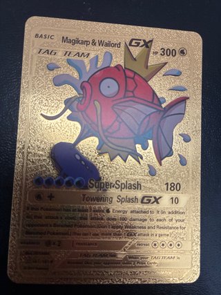 Carta Pokémon Magikarp & Wailord GX Dorada