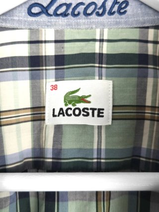 Camisa De Cuadros Manga Larga "Lacoste" Talla S