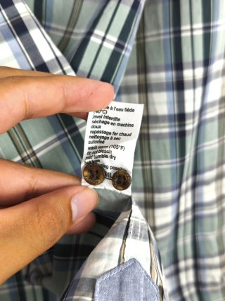 Camisa De Cuadros Manga Larga "Lacoste" Talla S