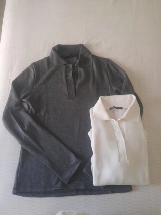 2 Jerséis Manga Larga Gris y Blanco