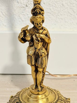 Lámpara Antigua Costumbrista Bronce