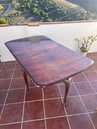 Mesa Abatible Madera Maciza Antigua