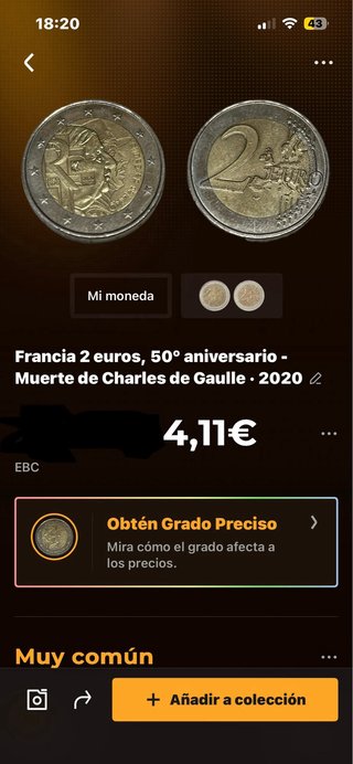 Moneda 2€ Conmemorativa a Charles de Gaulle 2020