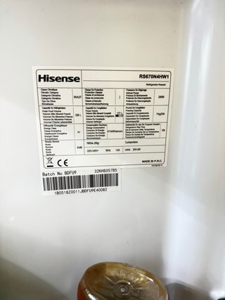 Nevera Americana Hisense Blan