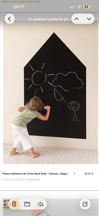 Pizarra Adhesiva Vinilo Bord Kids Negra