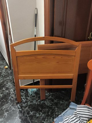 Cabecero de madera provenzal. Cama completa 90cm