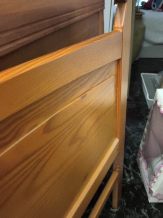 Cabecero de madera provenzal. Cama completa 90cm