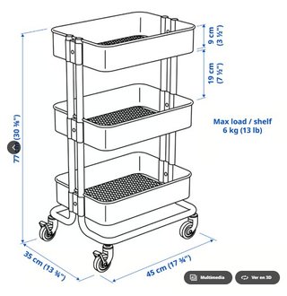Carrito Raskog IKEA Negro
