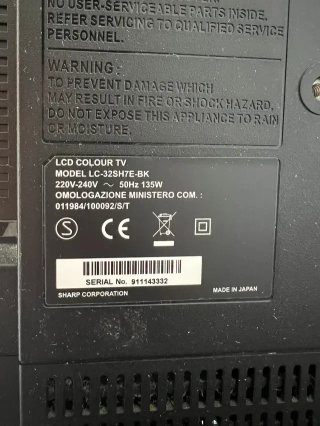 Televisor SHARP 32 pulgadas negro – Como nuevo