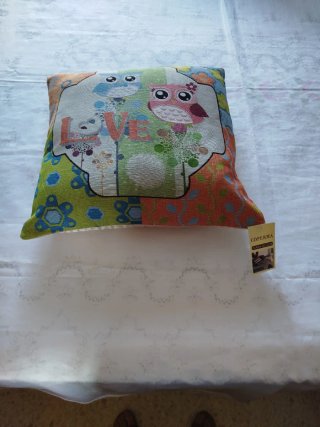 Cojín 45x45 cm con búhos y flores