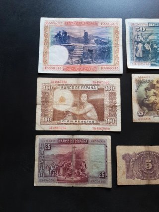 LOTE BILLETES DE ESPAÑA CIRCULADOS