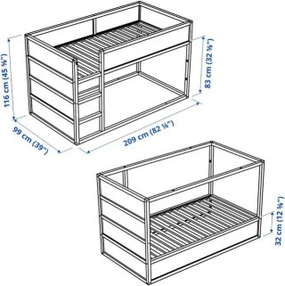 Cama reversible Ikea Kura 90x200