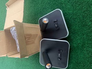 2 Apliques LED Lámpara Lectura con USB