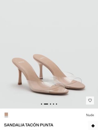 Zapatos tacón Mango transparentes beige