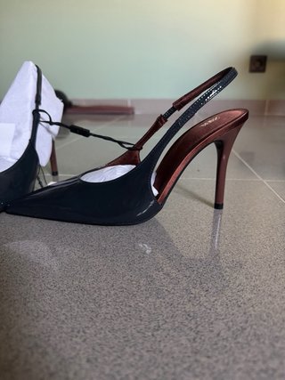 Zapatos de tacón fino Zara gris azulado
