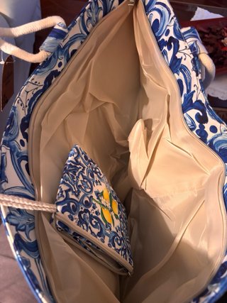 Borsa mare Violina con pochette limoni